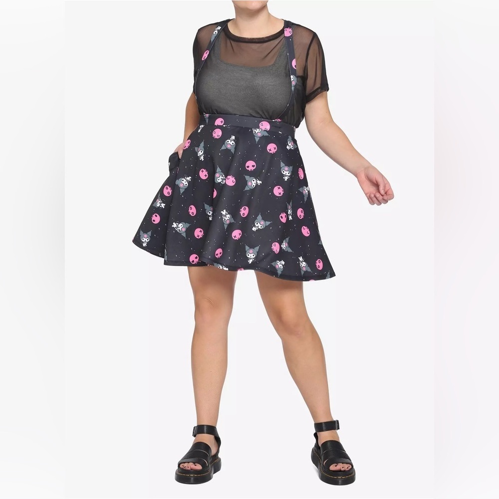 Sanrio for Hot Topic Kuromi Skull Suspender Skirt